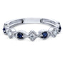 Kobelli Alternating Sapphire and Diamond White Gold Ring