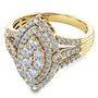 Kobelli Marquise Cluster Split Shank Diamond Ring 10k Gold (1 CTW)