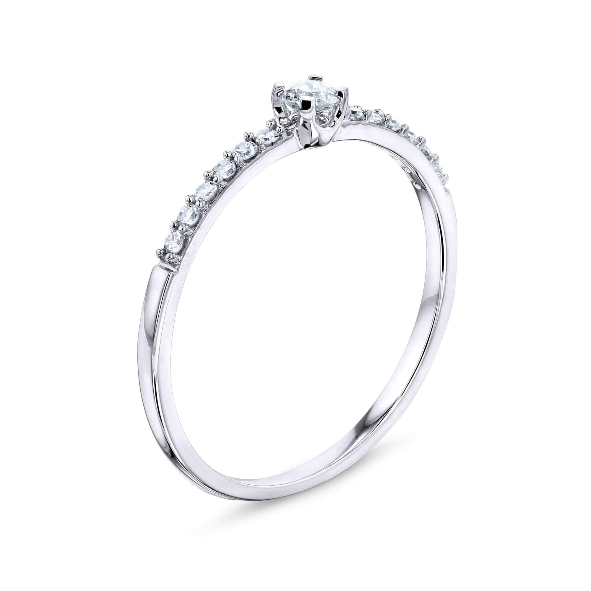 Low Petite Diamond Promise Ring 10k White Gold – Kobelli