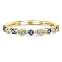 Kobelli Bezel Sapphire Pave Diamond Patterned Gold Band
