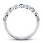 Kobelli Bezel Sapphire Pave Diamond Patterned Gold Band