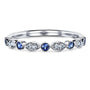 Kobelli Bezel Sapphire Pave Diamond Patterned Gold Band