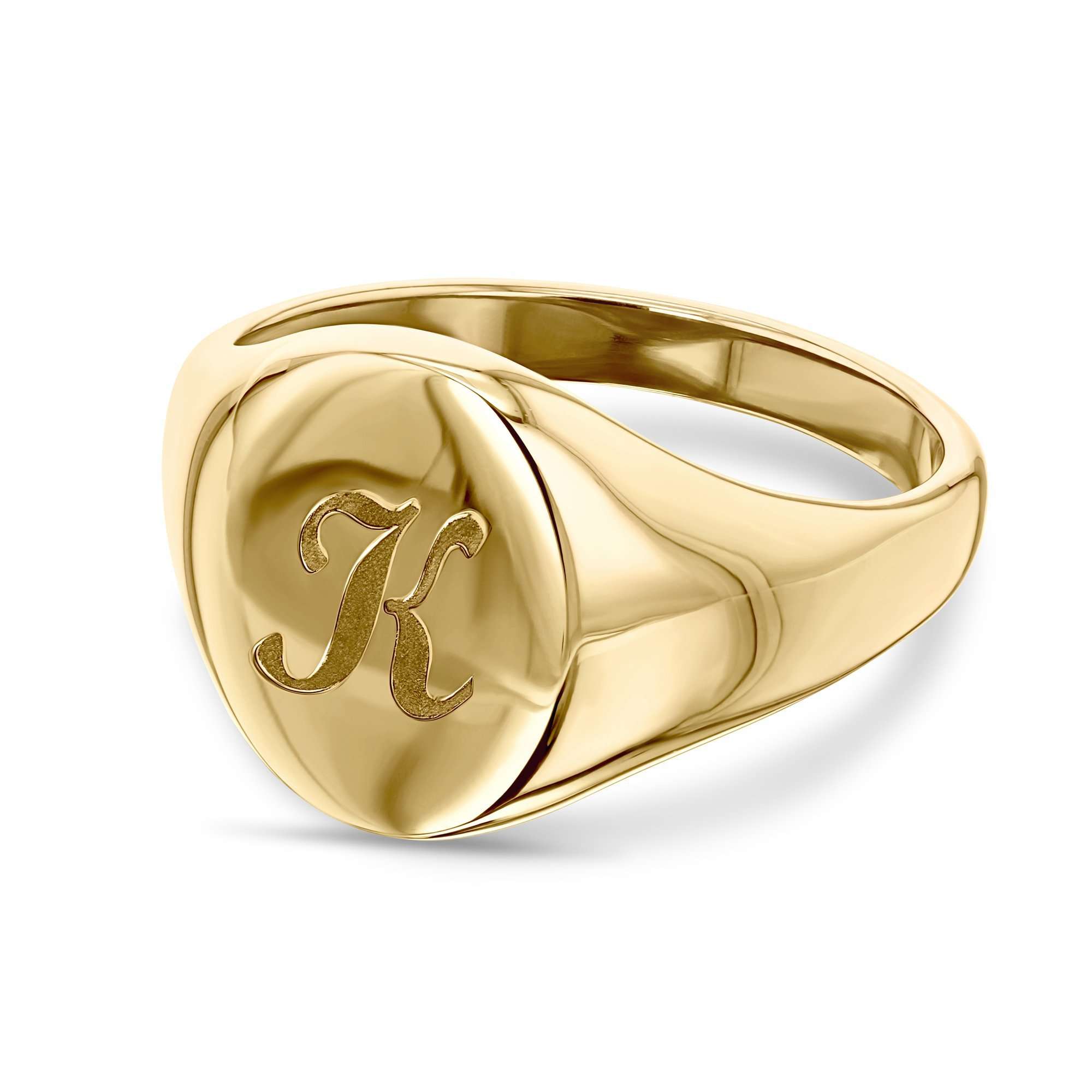 14kt Gold Monogram Ring, Custom Script Ring