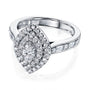 Marquis Double Halo Diamond Cluster Ring