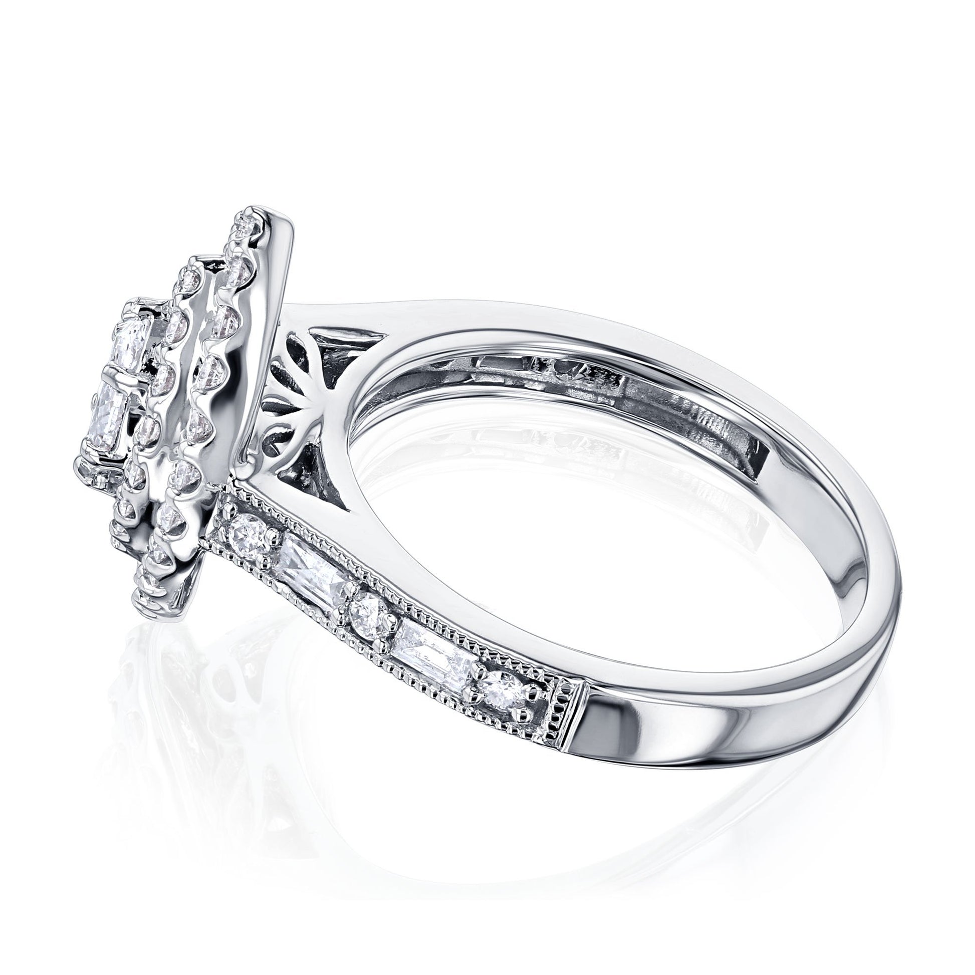 Marquis Double Halo Diamond Cluster Ring