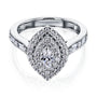 Marquis Double Halo Diamond Cluster Ring