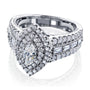 Marquis Double Halo Diamond Cluster Ring