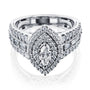 Marquis Double Halo Diamond Cluster Ring