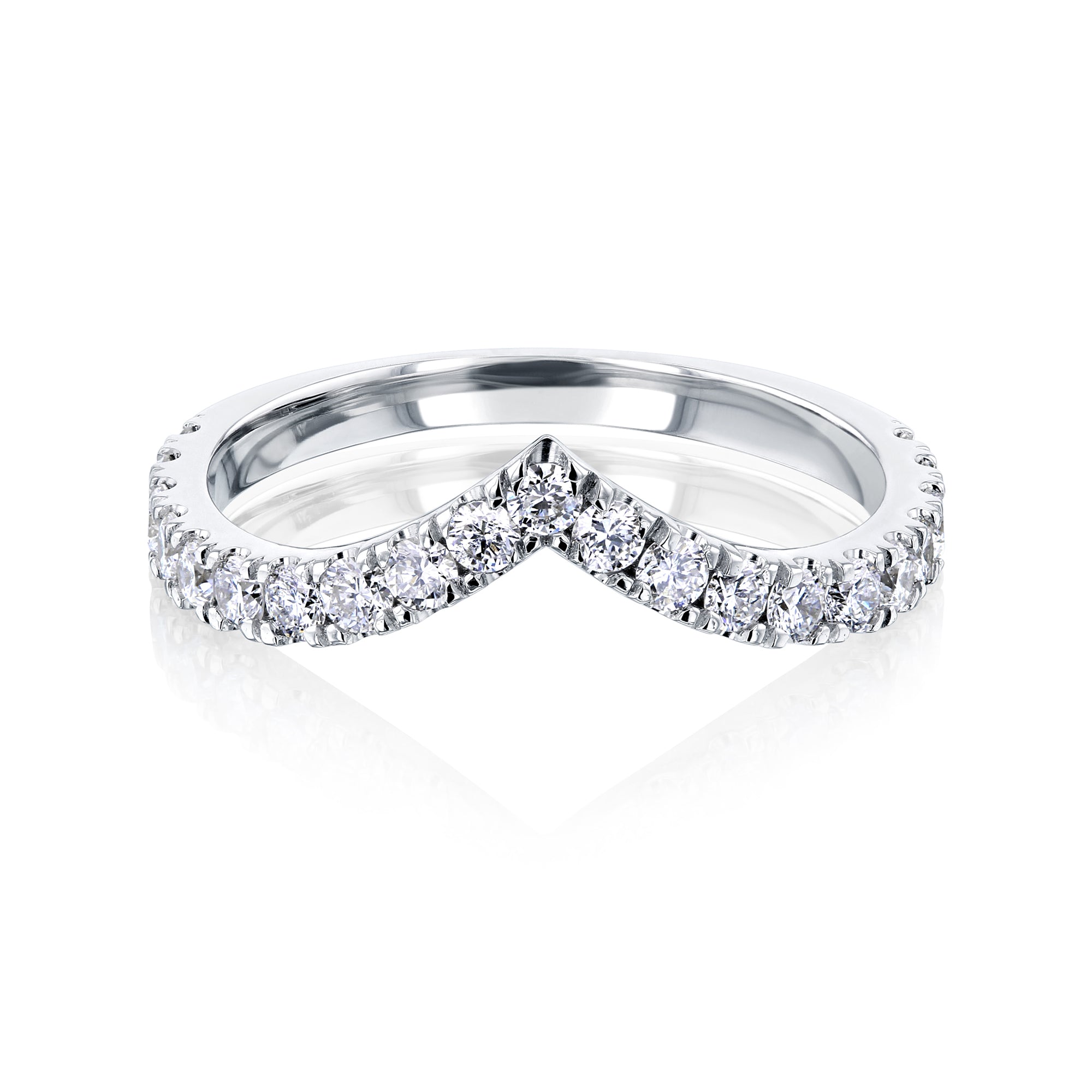0.5 Carat Natural Diamond Chevron Ring