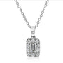 Kobelli Baguette Diamond Halo Necklace
