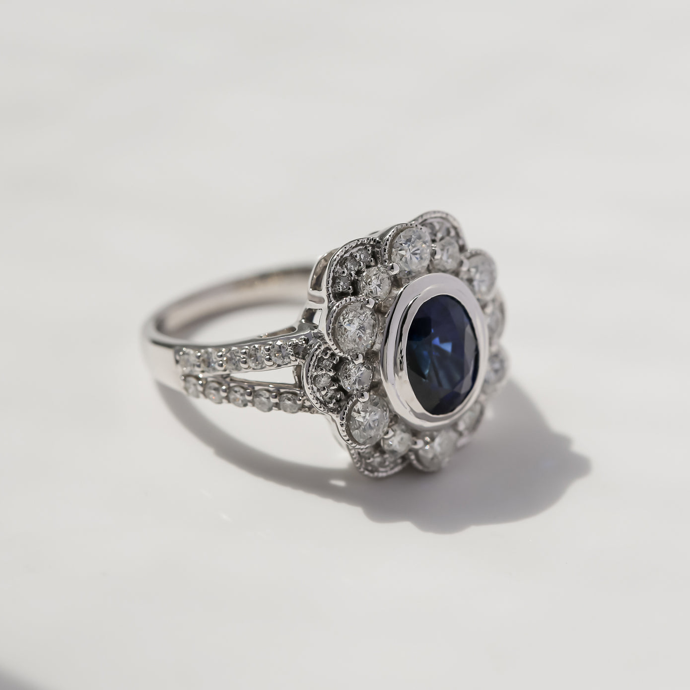 3.46 Carat Sapphire Primrose Ring