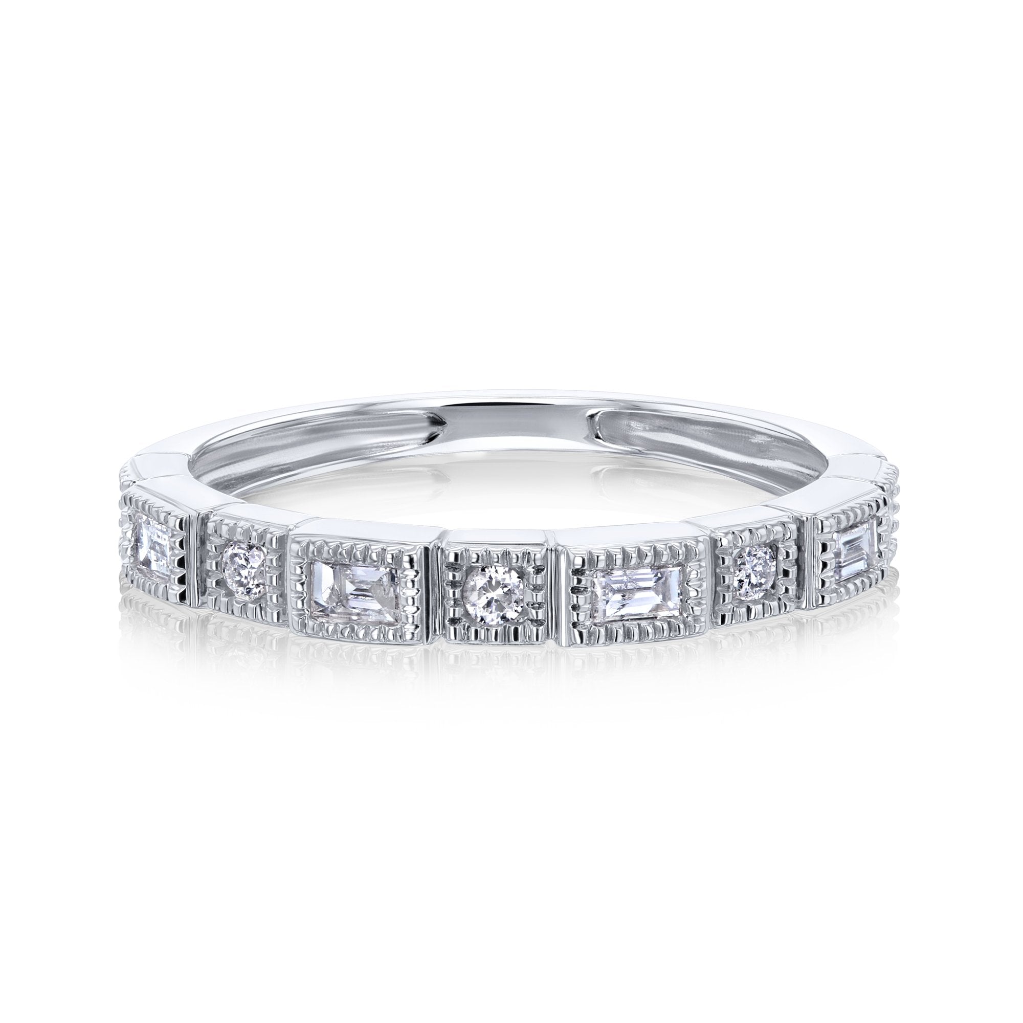 Kobelli Vintage Style Baguette Diamond Band