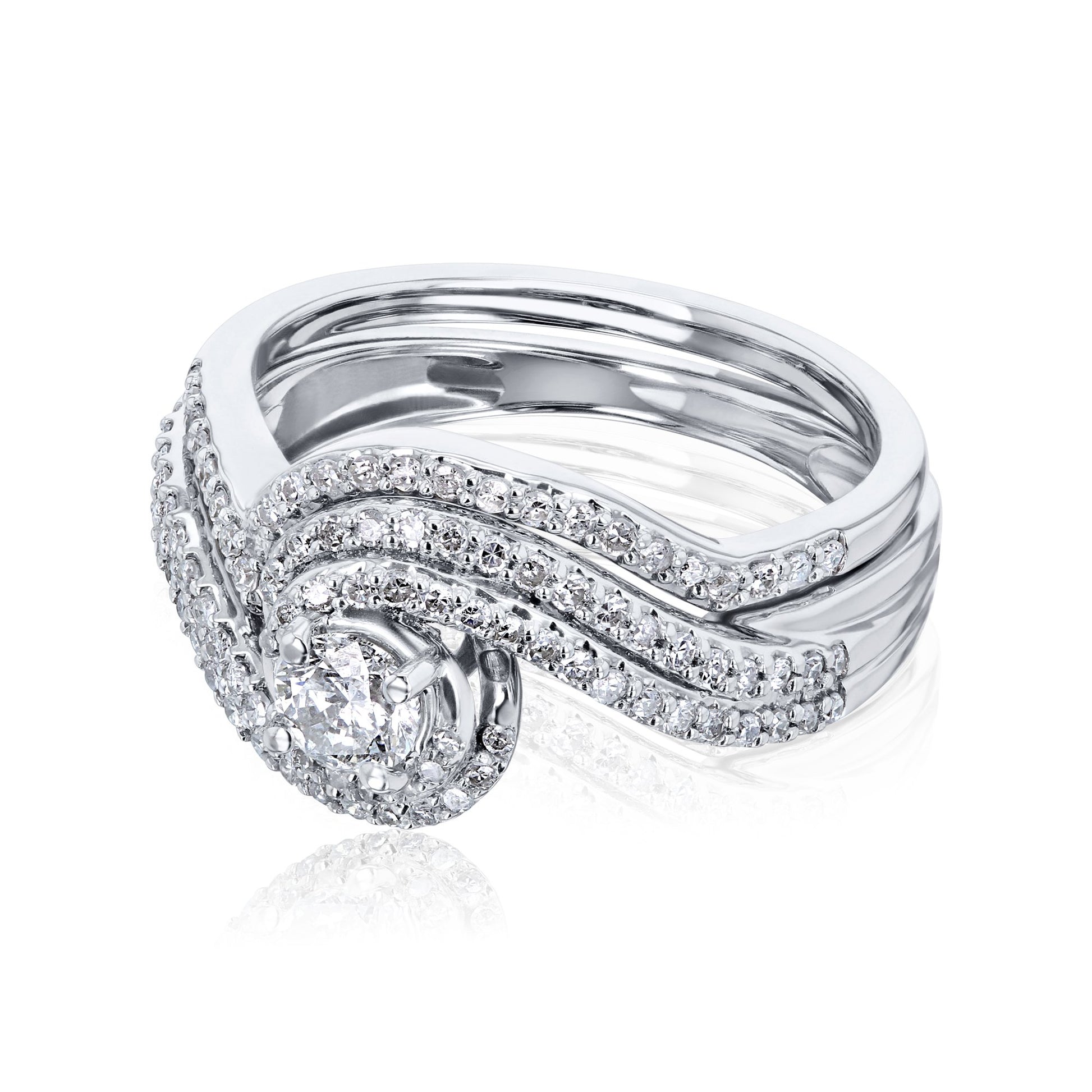 Kobelli Diamond Dual Wave Bridal Set