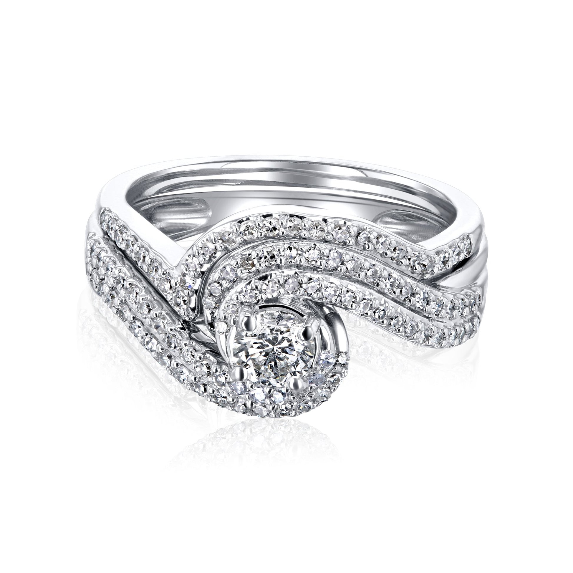 Kobelli Diamond Dual Wave Bridal Set
