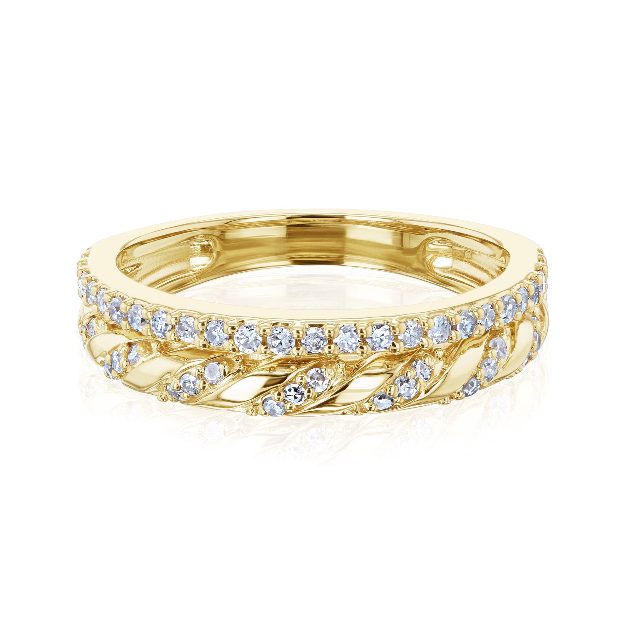 Kobelli Twist Pavé Dual Row Diamond Band