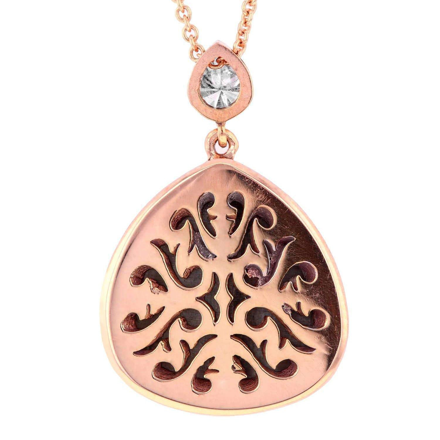 Kobelli Pear Shaped Rose-cut Black & White Diamond Halo Style Pendant 5 CTW in 14k Rose Gold 71147X