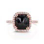 Black & Rose Cushion Halo