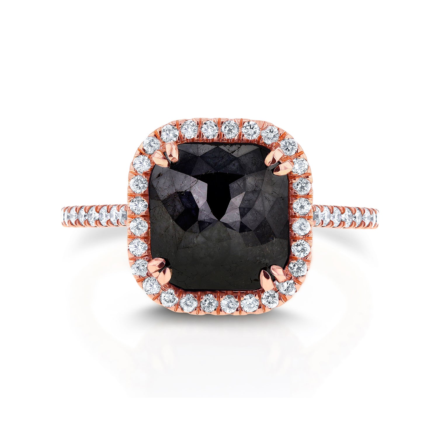 Black & Rose Cushion Halo