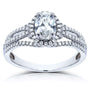 Kobelli Antique Oval Diamond Braided Engagement Ring 1 CTW in 14k White Gold