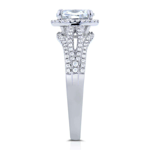 Kobelli Antique Oval Diamond Braided Engagement Ring 1 CTW in 14k White Gold