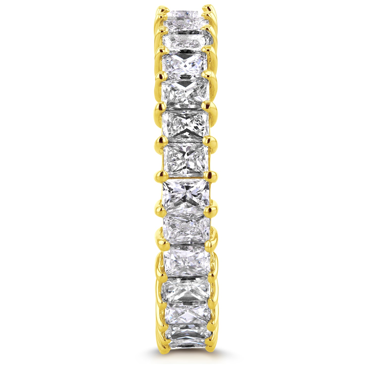 3.83 Carat Natural Diamond Princess Baguette Eternity Ring