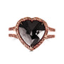 5 Carat Black & Champagne Diamond Heart Ring