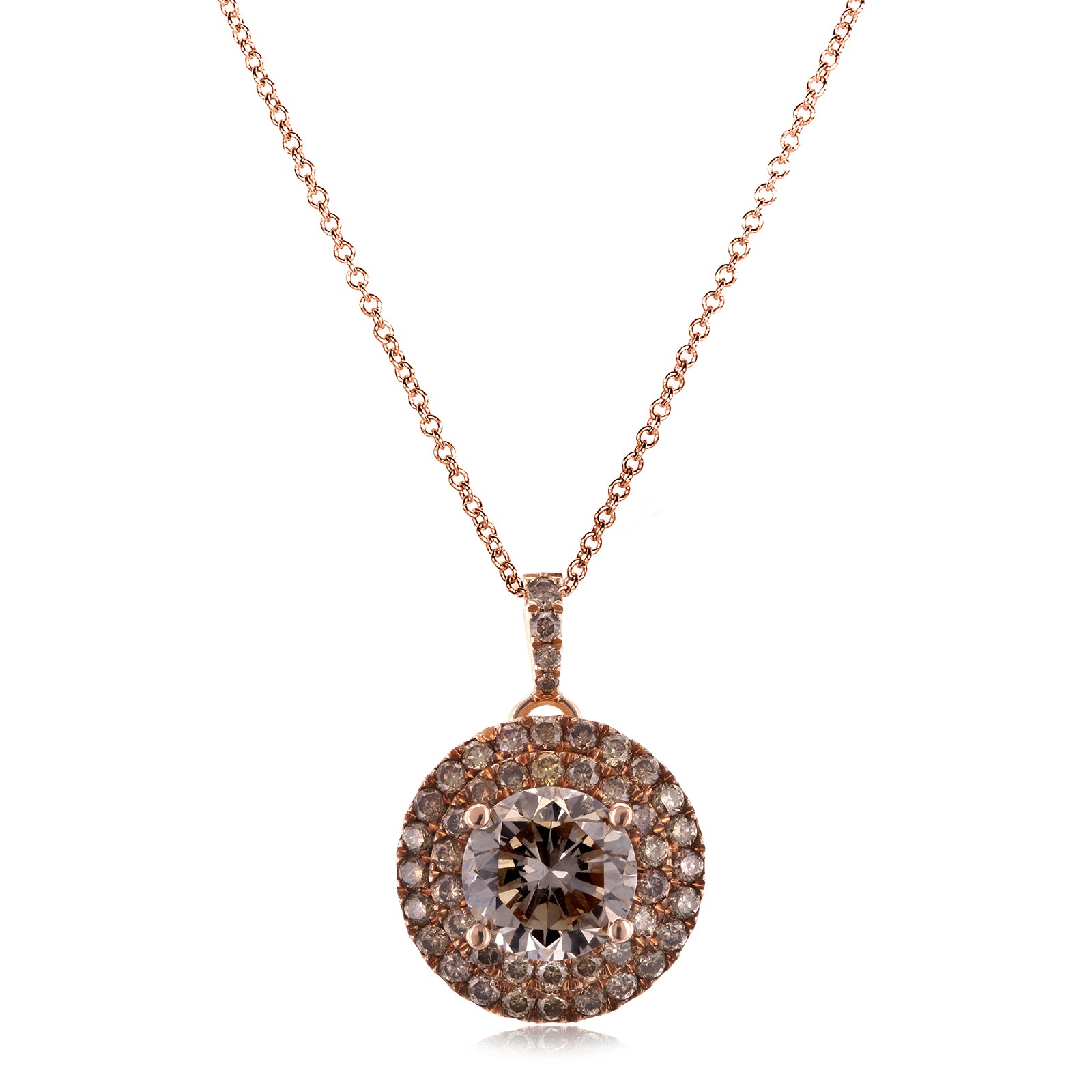 1.65 Carat Champagne Diamond Necklace