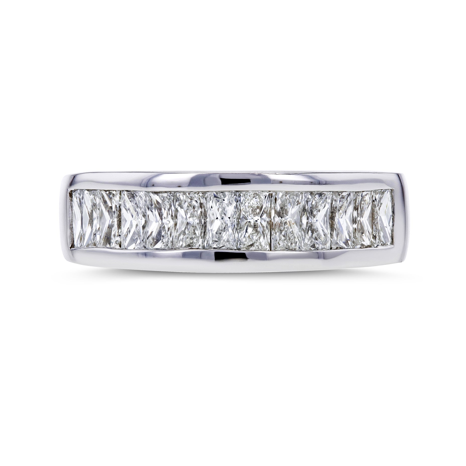 1.38 Carat Natural Diamond Princess Baguette Ring