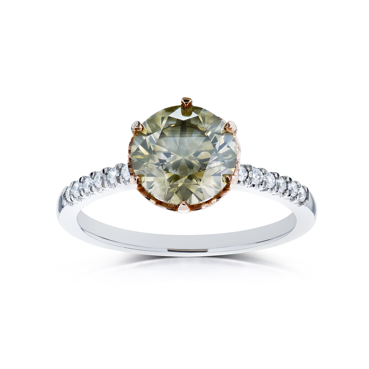 2.33 Carat Champagne Diamond Crown Ring