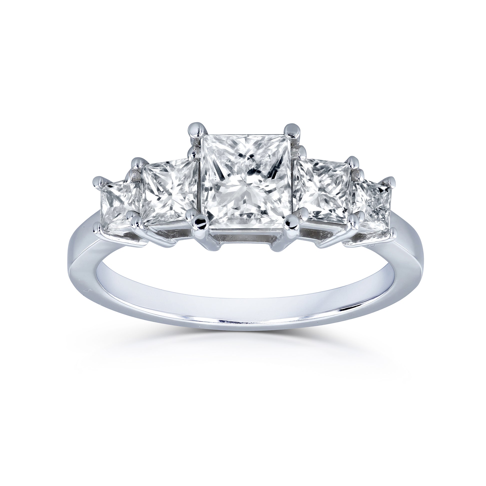1.81 Carat Natural Diamond 5-Stone Ring