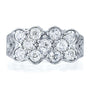 Kobelli Old Mine Cut Diamond Vintage Filigree Indented Concave Wide Ring 1 7/8 CTW in Platinum (Certified)