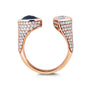 3.84 Carat Black & White Natural Diamond Cuff Ring