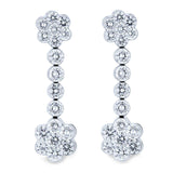 Kobelli [pre-owned] Diamond Drop Flower Earrings 2 9/10 Carats TW 18k White Gold 71473X