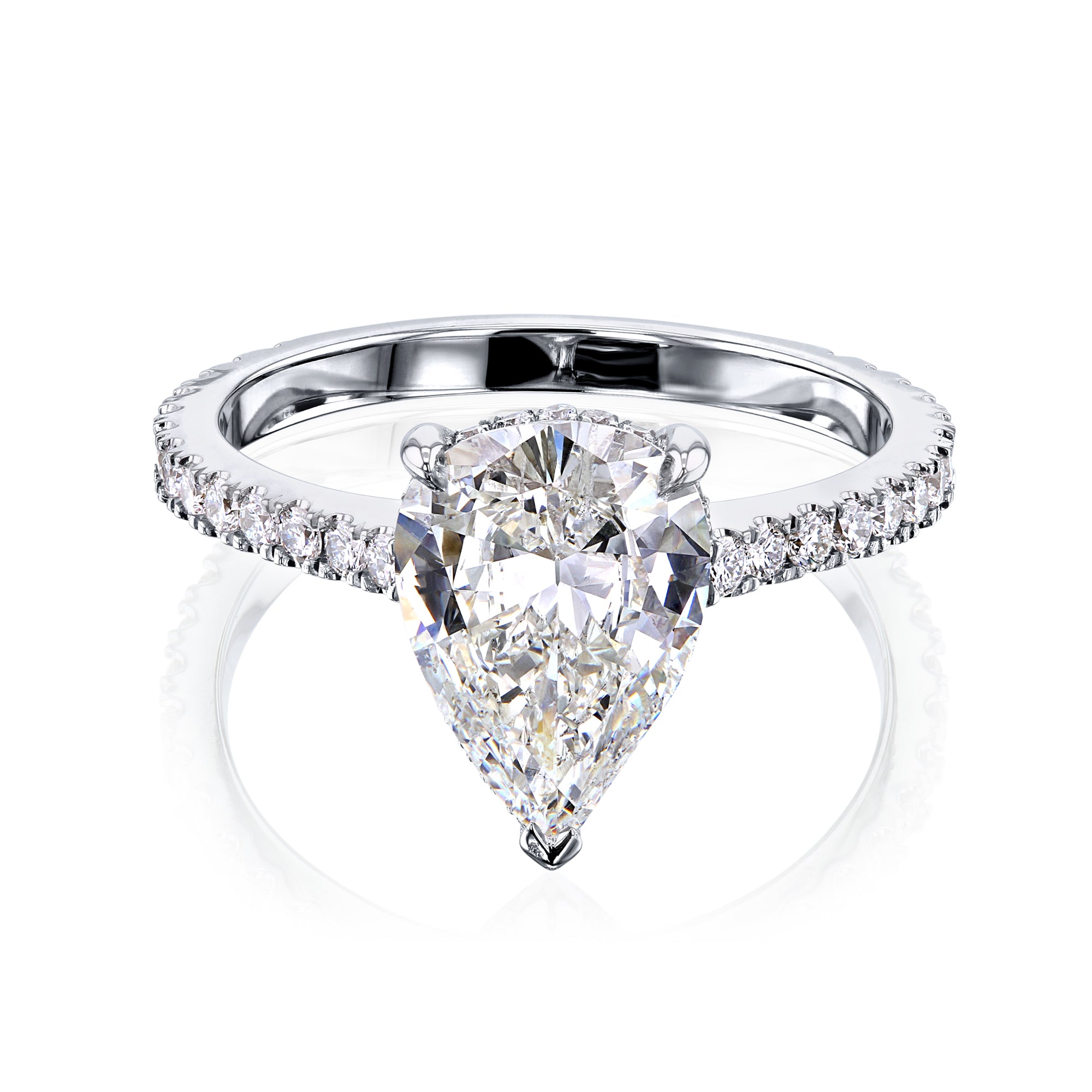 2.38 Carat Natural Diamond Low-set Pear Ring (GIA)