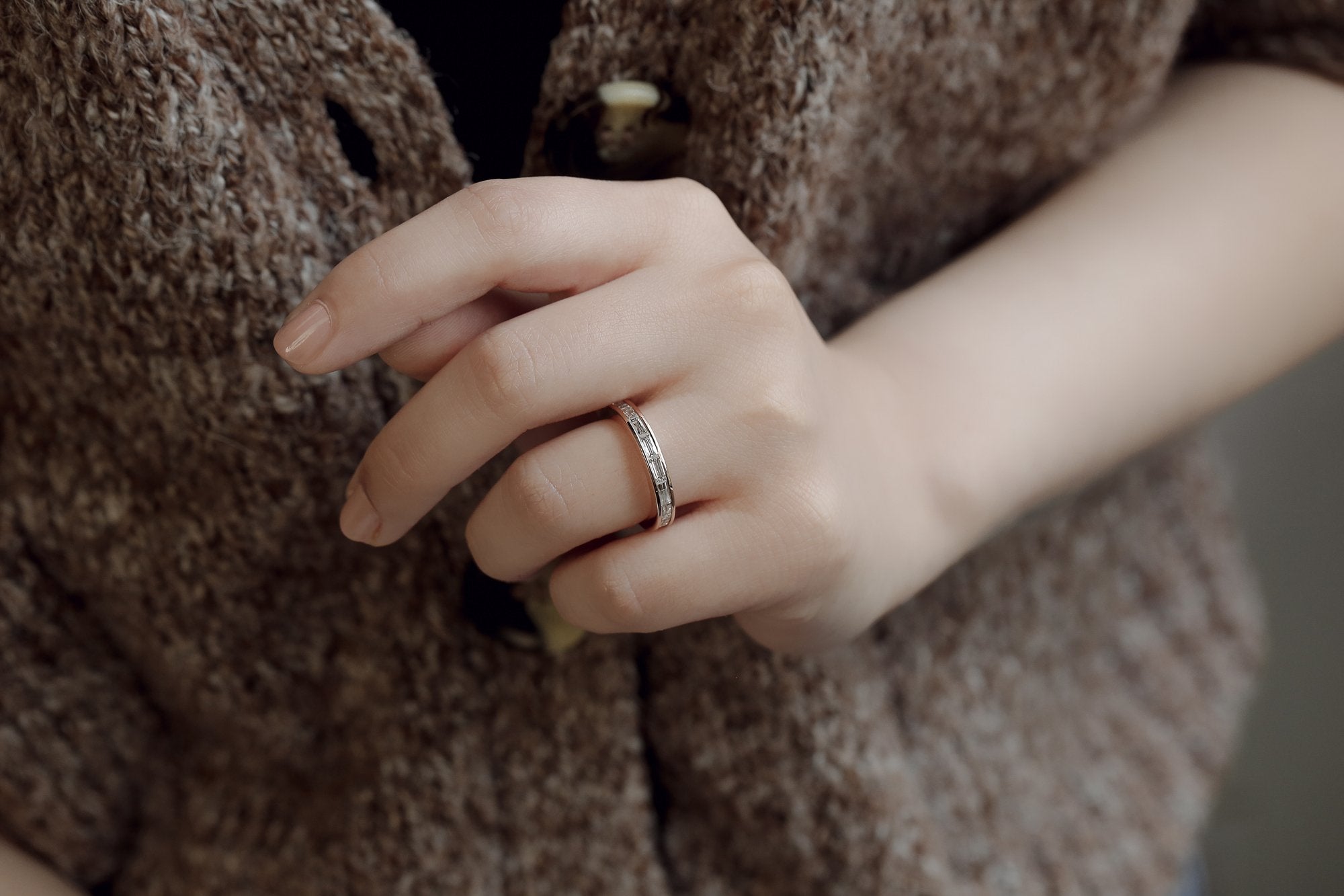 Kobelli Straight Baguette Eternity Band in Channel Setting