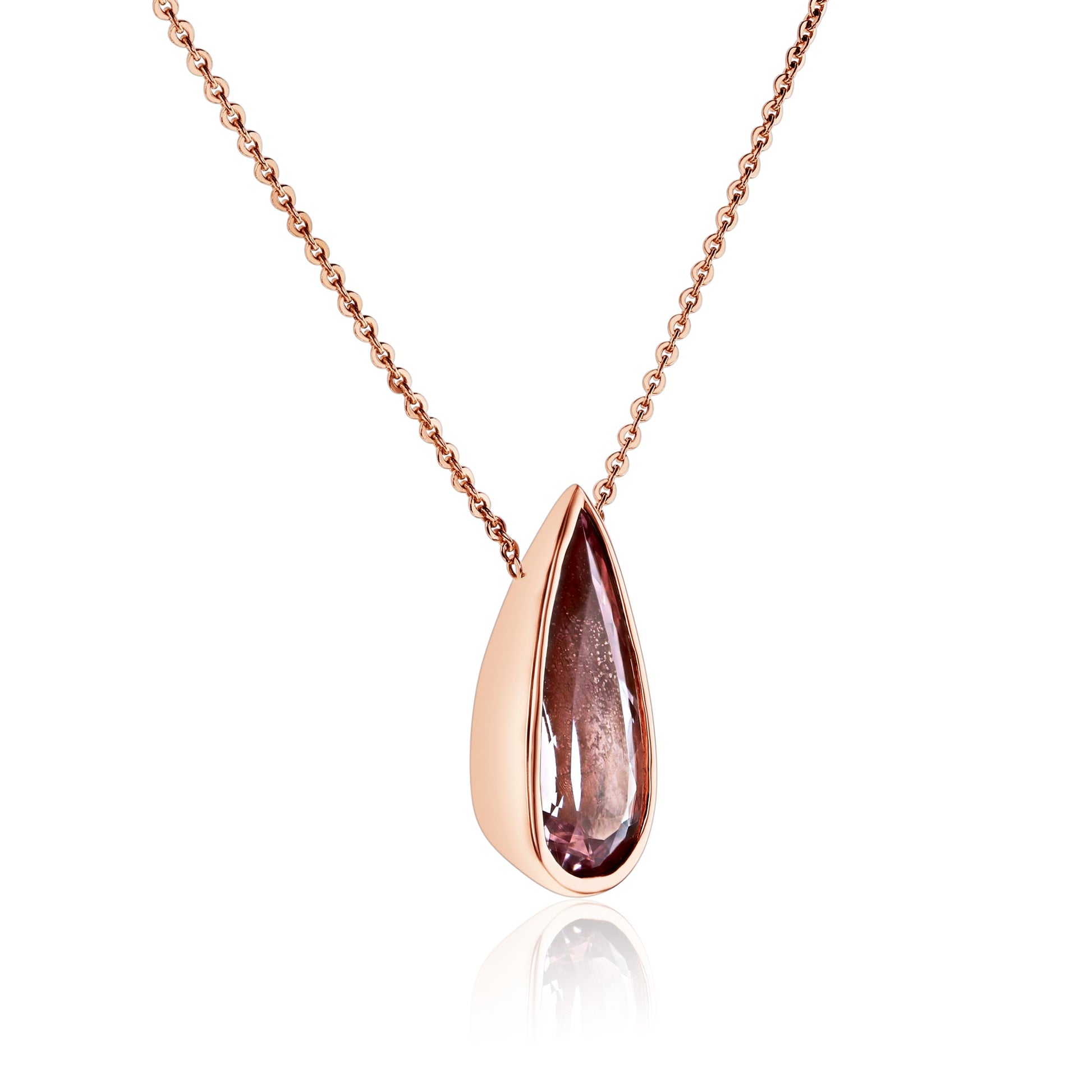 Solitaire Pear Morganite 4.35 Carat Necklace