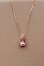 Solitaire Pear Morganite 4.35 Carat Necklace