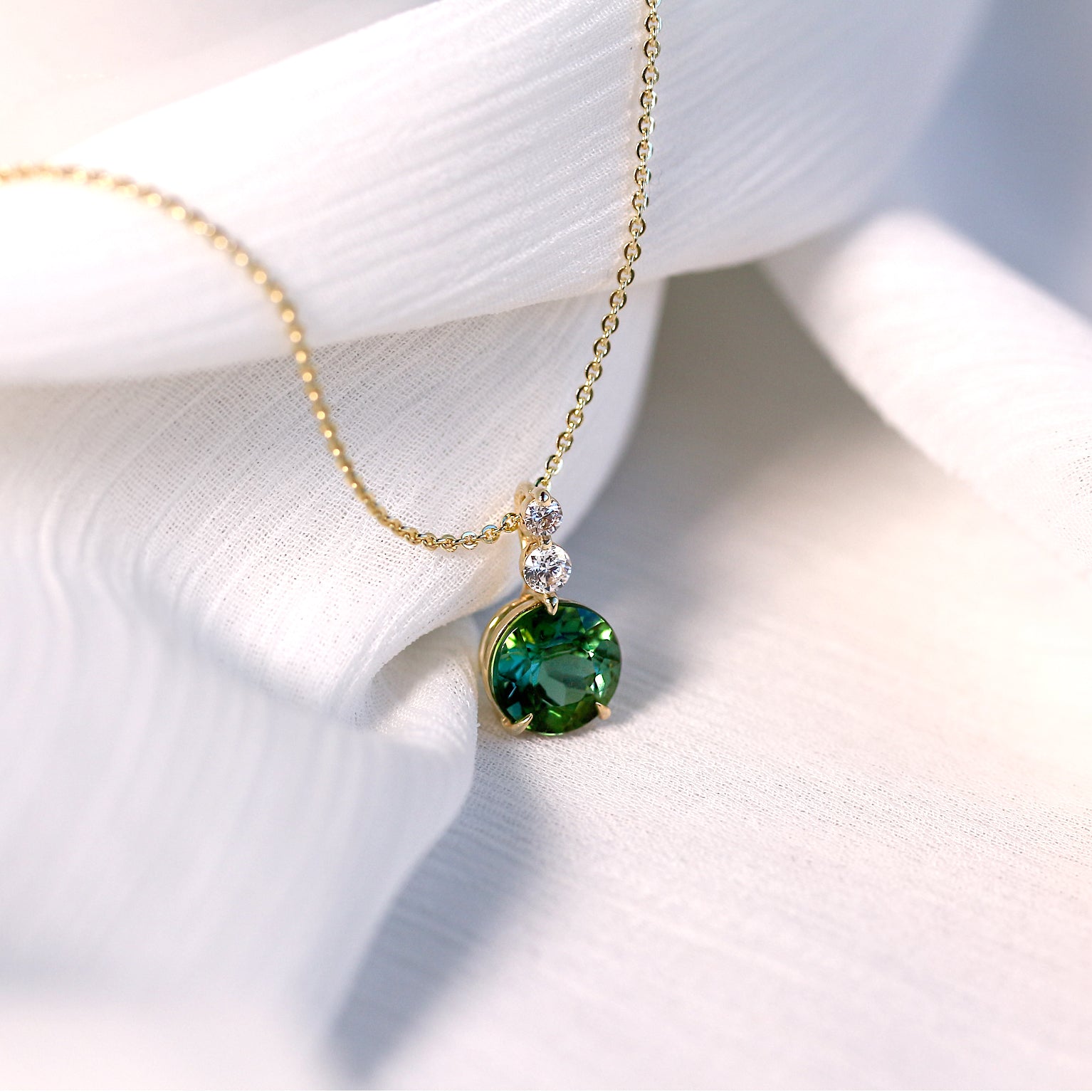 1.11 Carat Green Tourmaline Necklace