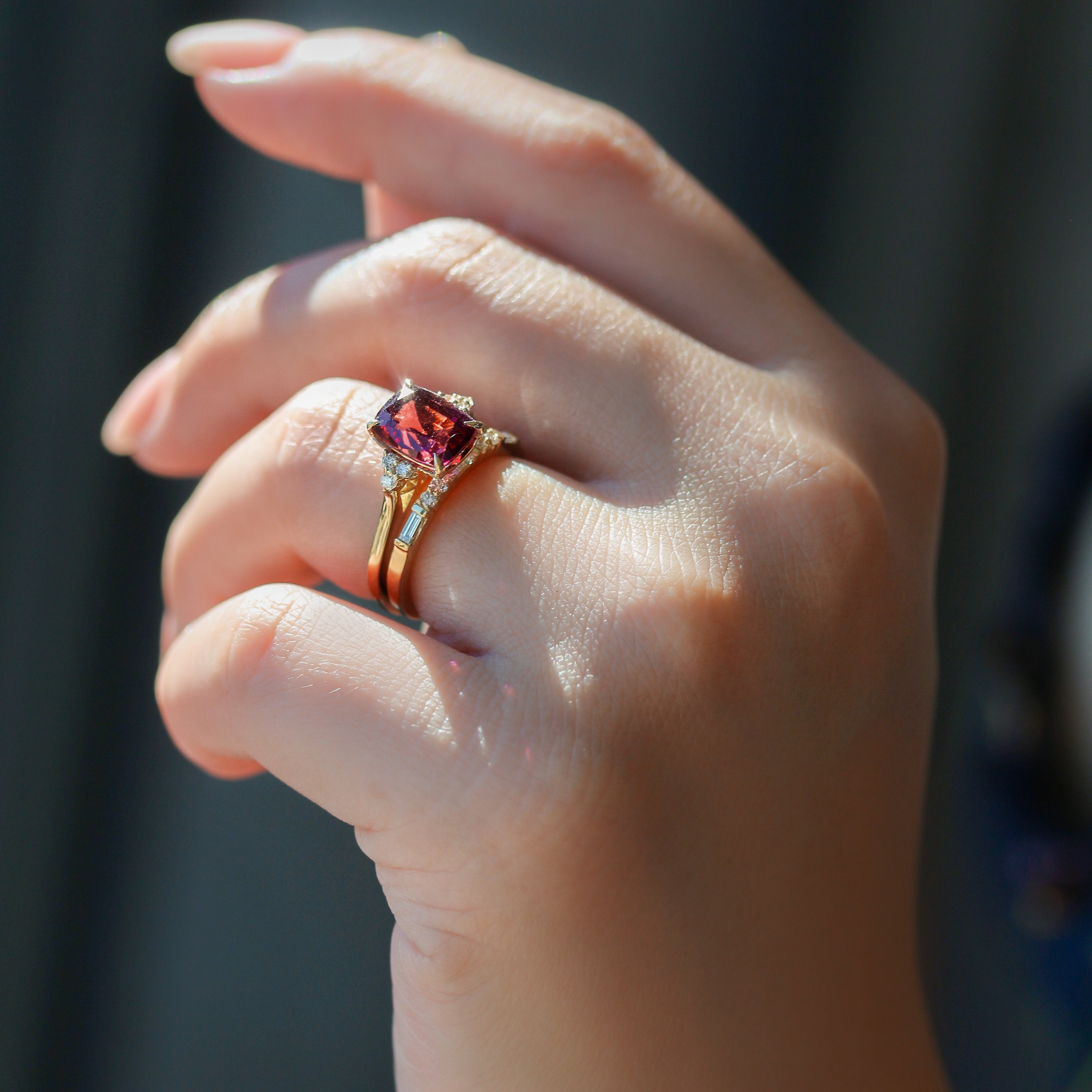 Kobelli Rhodolite Garnet Bridal Set