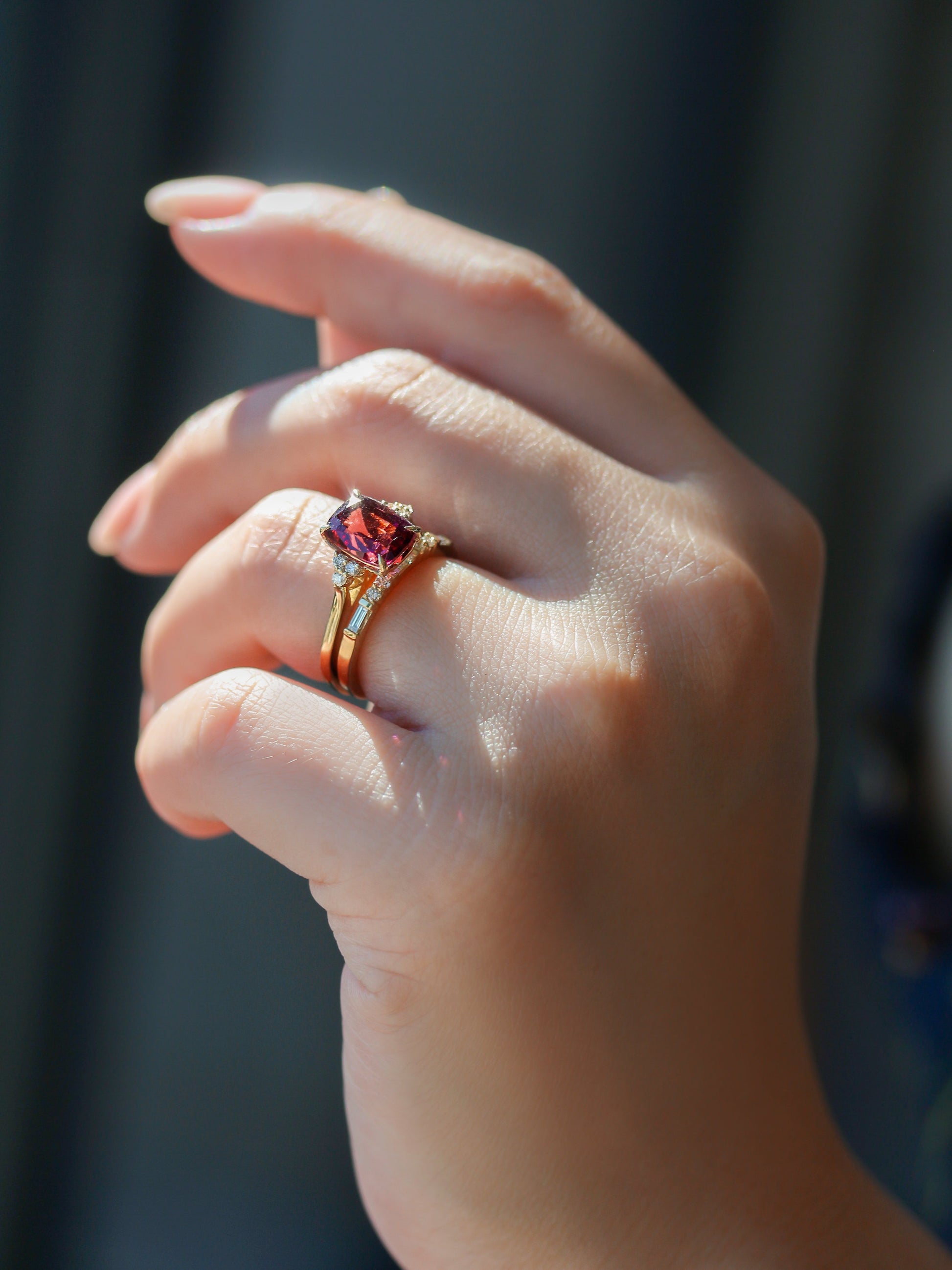 Kobelli Rhodolite Garnet Bridal Set