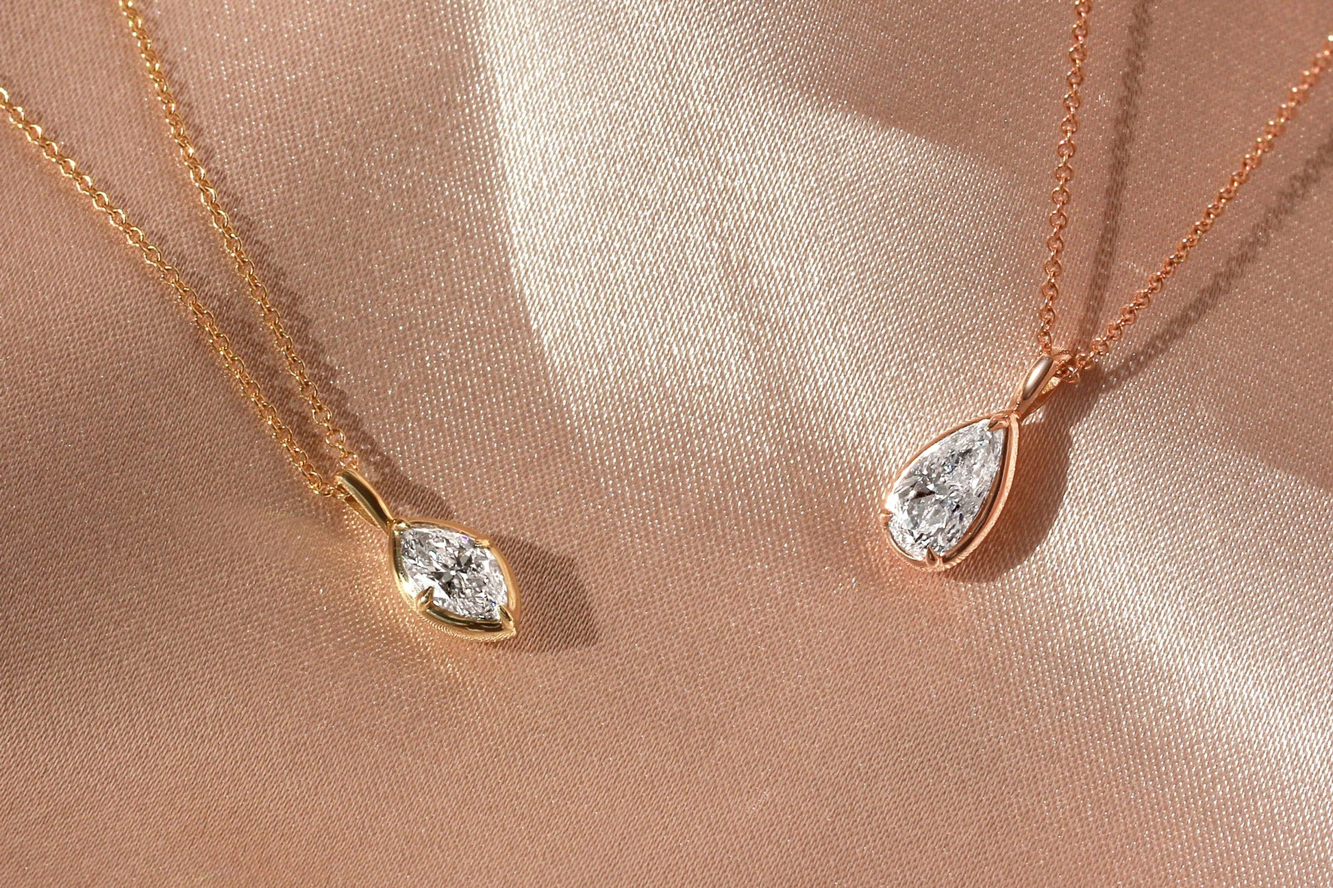 Solitaire Marquise Diamond Necklace 0.51 Carat