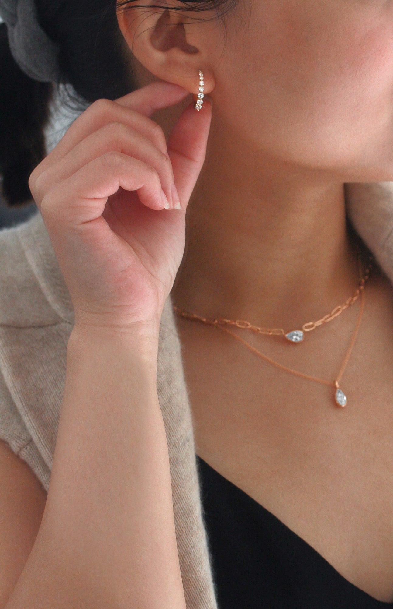 1 Carat Lab Grown Diamond Mini Bubble Huggies