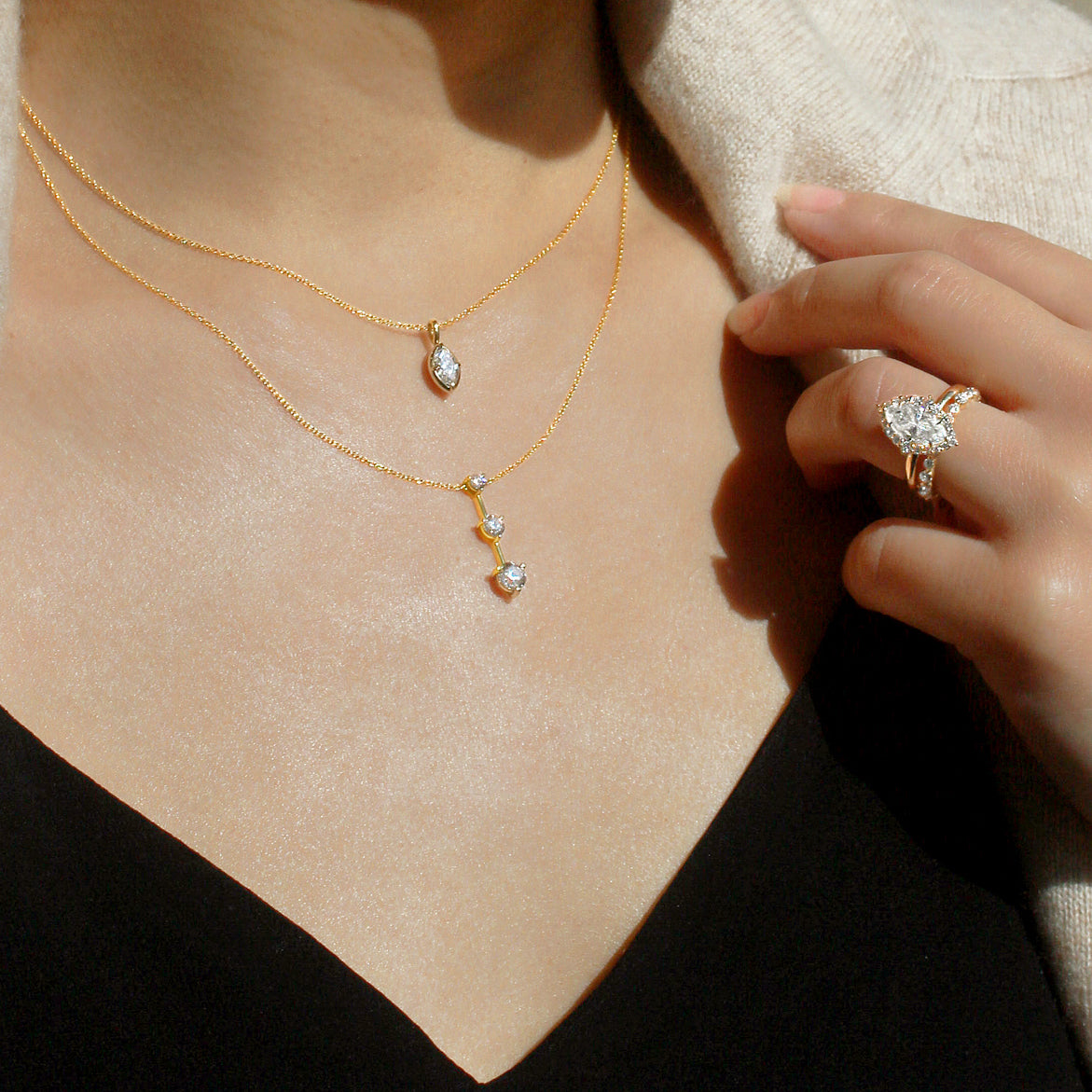 0.5 Carat Natural Diamond Marquise Sherrie Necklace