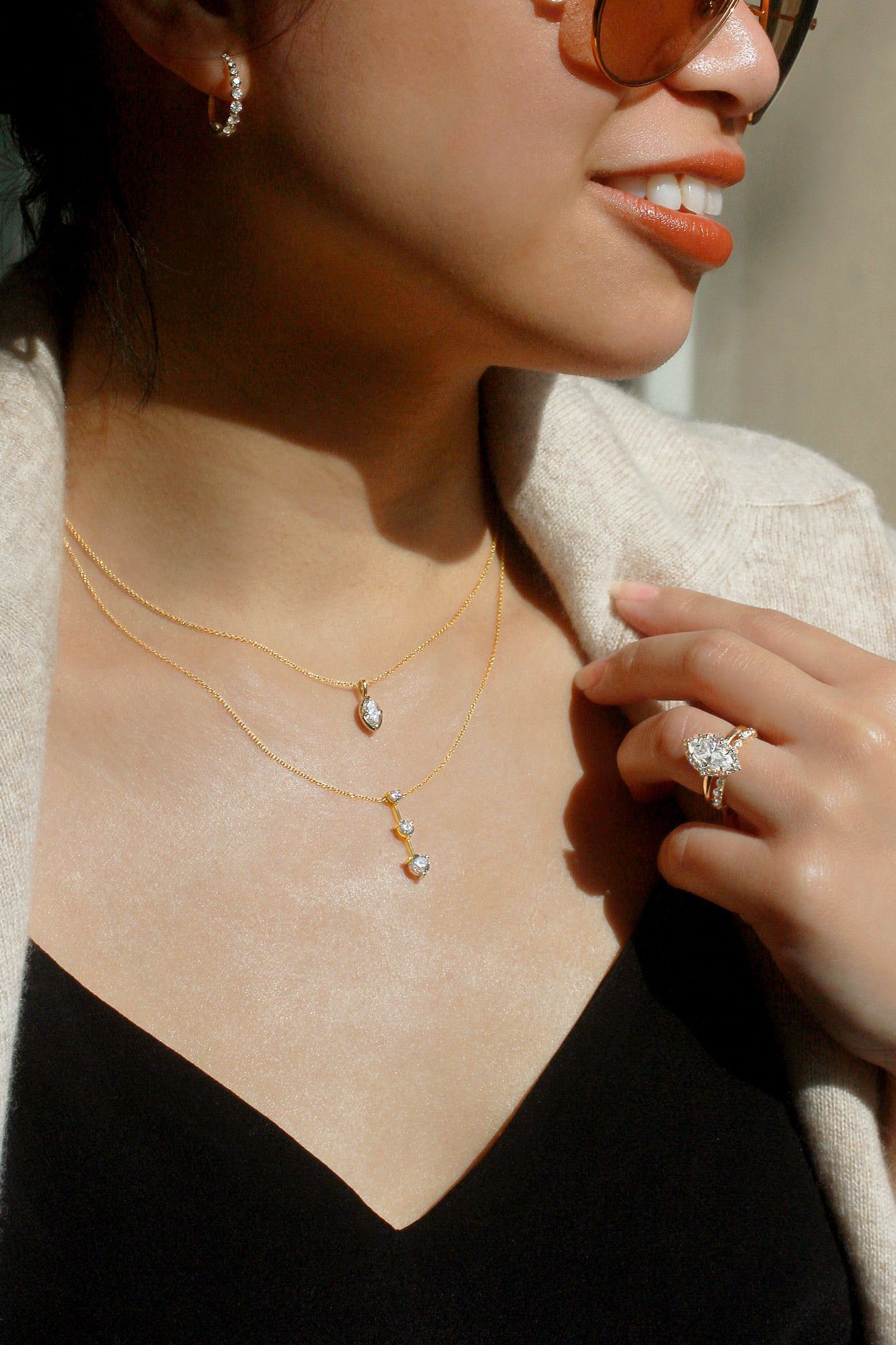 0.5 Carat Natural Diamond Marquise Sherrie Necklace