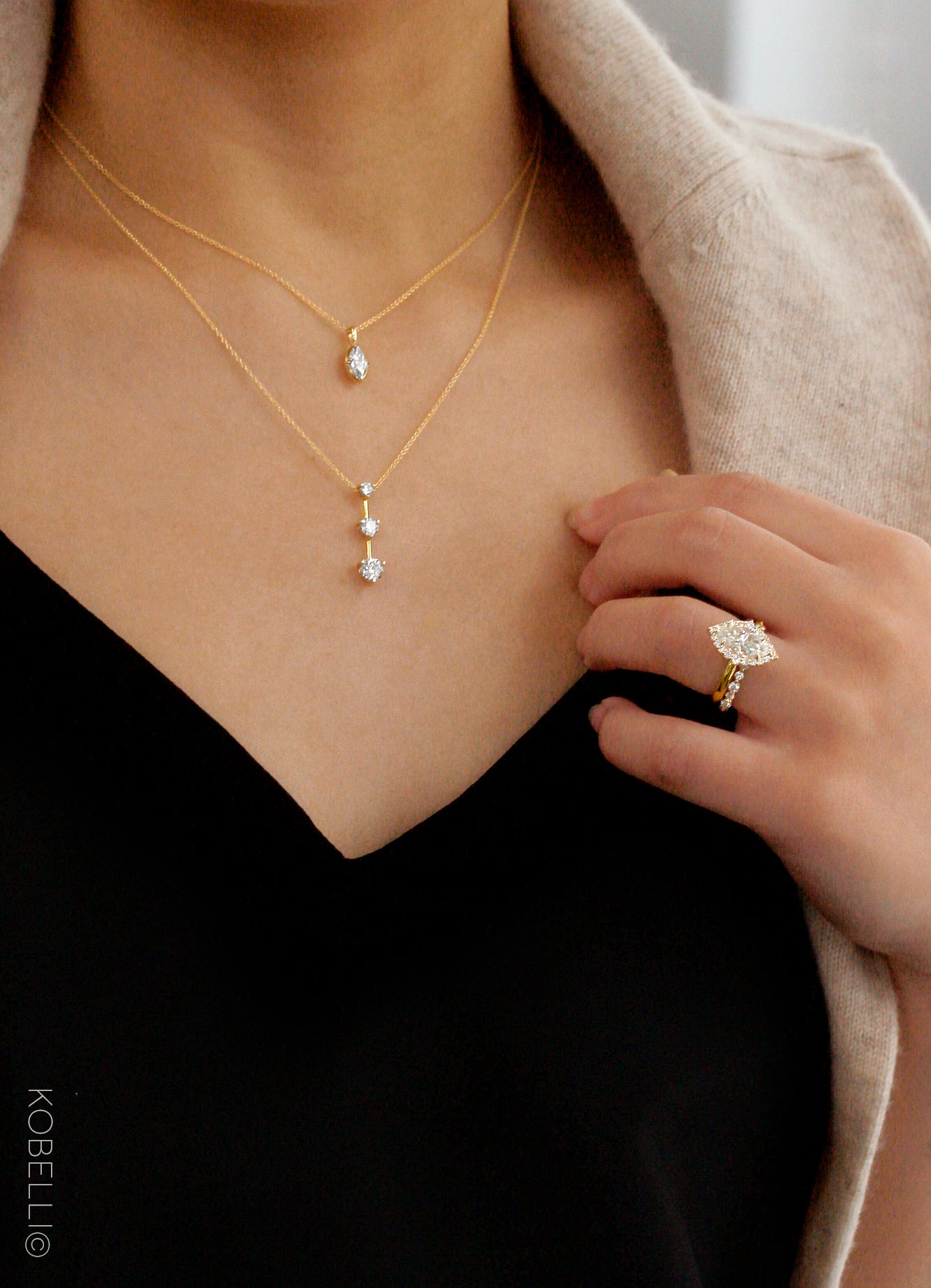 0.5 Carat Natural Diamond Marquise Sherrie Necklace