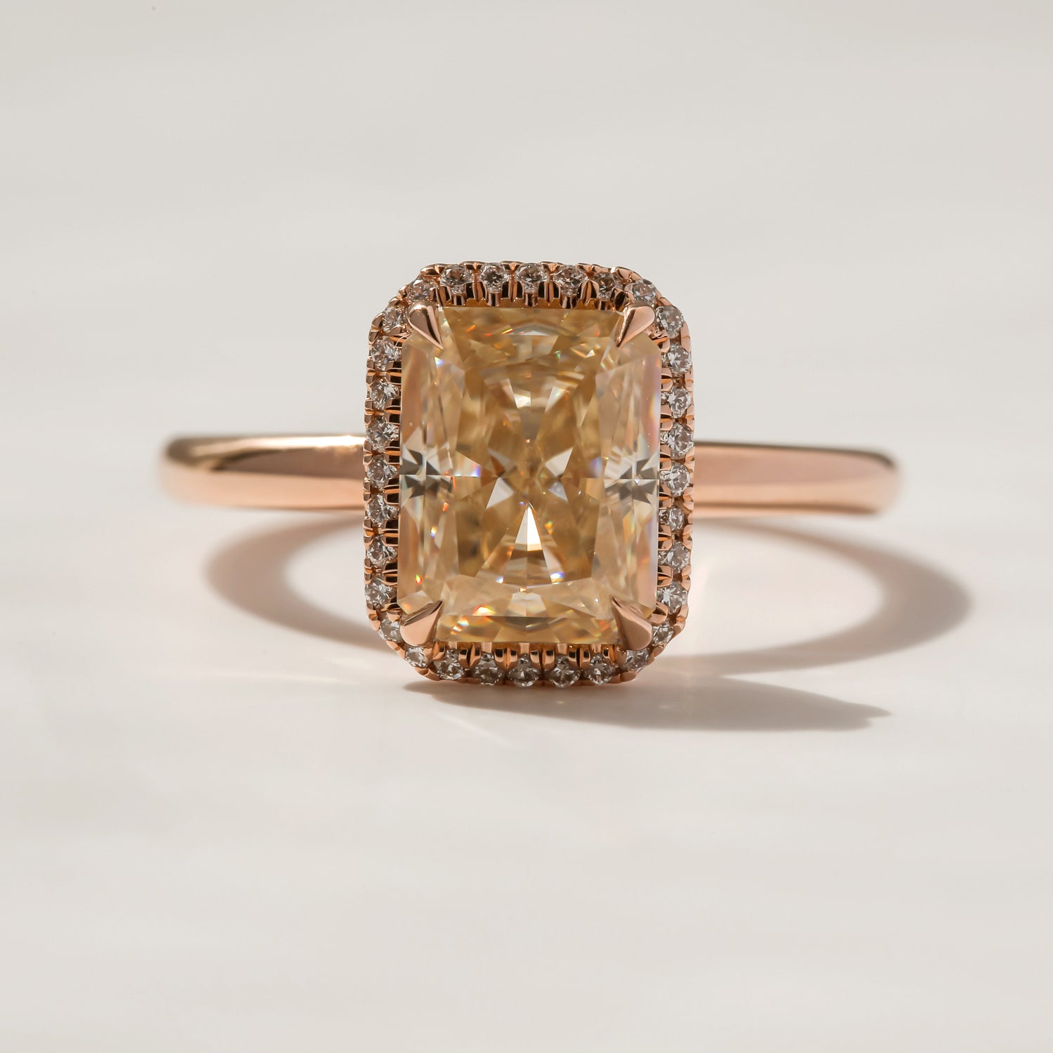 Kobelli Light Champagne Crushed Ice Moissanite and Diamonds