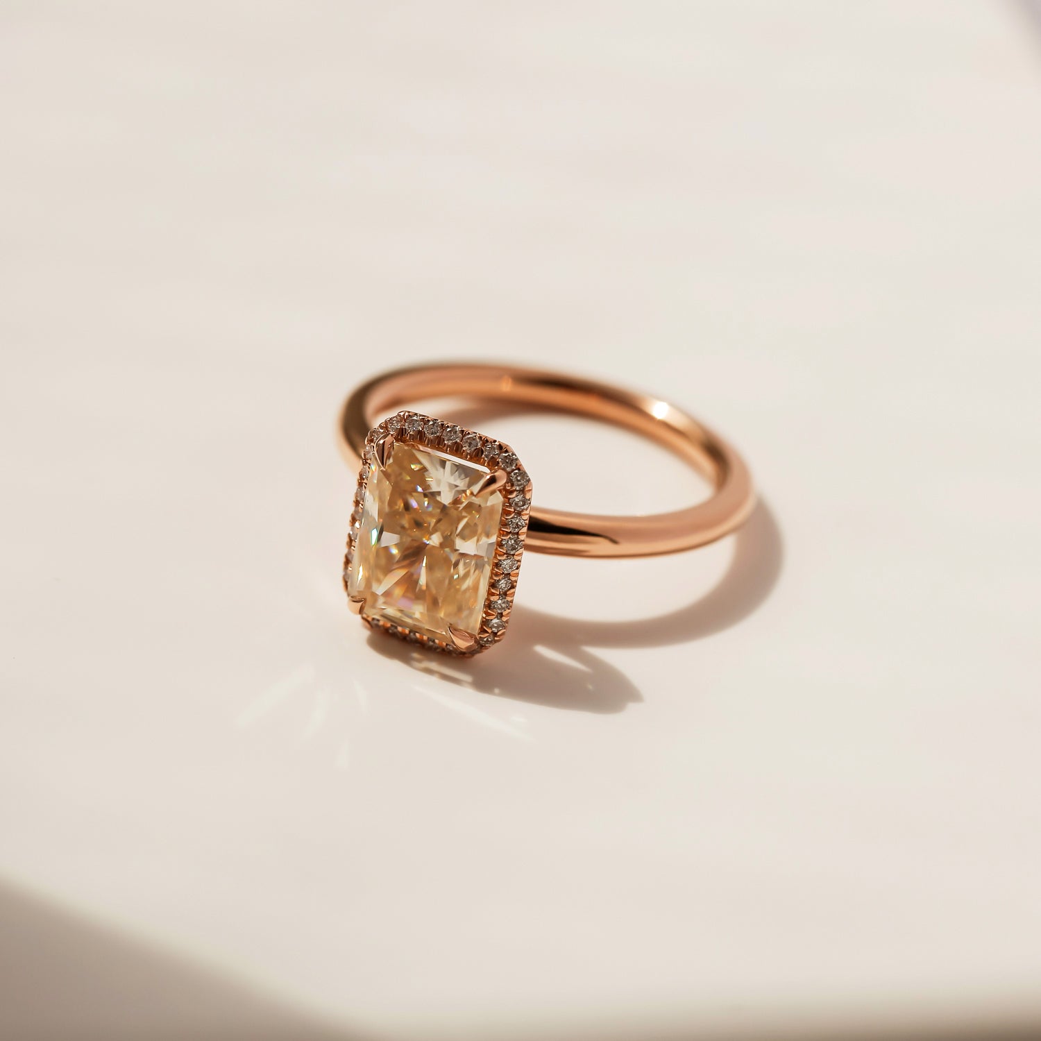 Kobelli Light Champagne Crushed Ice Moissanite and Diamonds