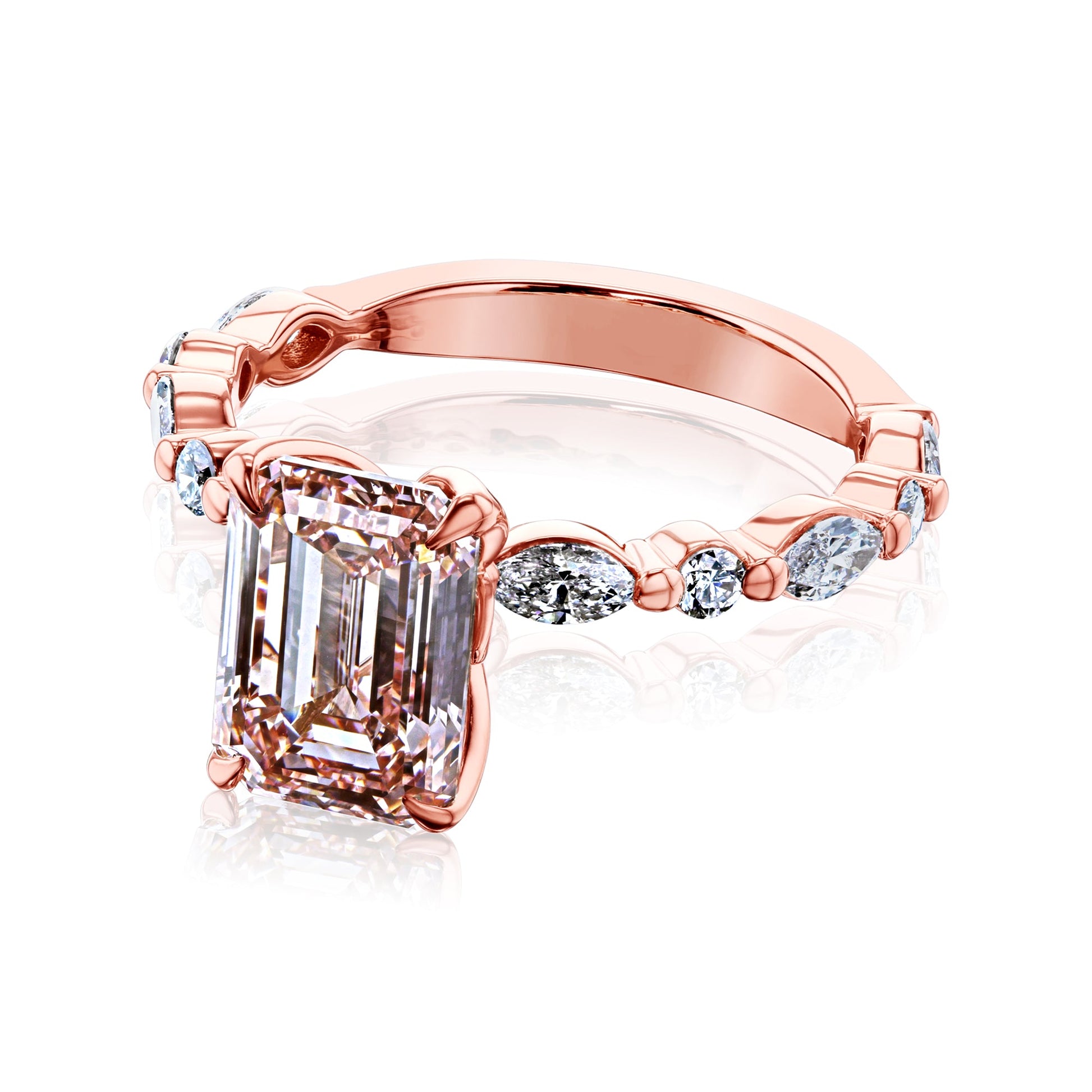 3.64 Carat Pink Diamond Bubble Ring (IGI)