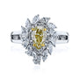 Kobelli Fancy Yellow Natural Diamond (Canary Diamond) Pear-cut 18k Engagement Ring