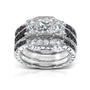 1.88 Carat Black & White Natural Diamond 3pc Josephine Bridal Set